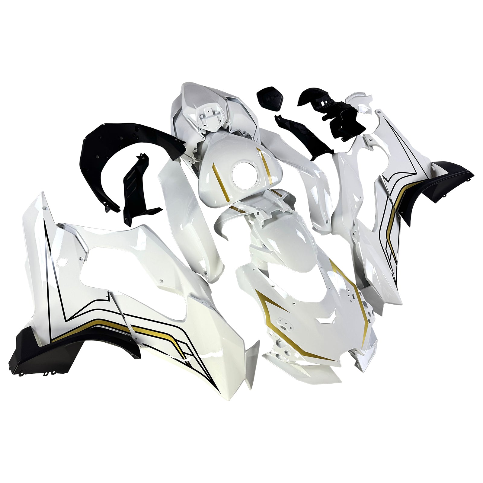 Amotopart 2021-2025 Kawasaki ZX10R ZX10RR Glossy White Fairing Kit