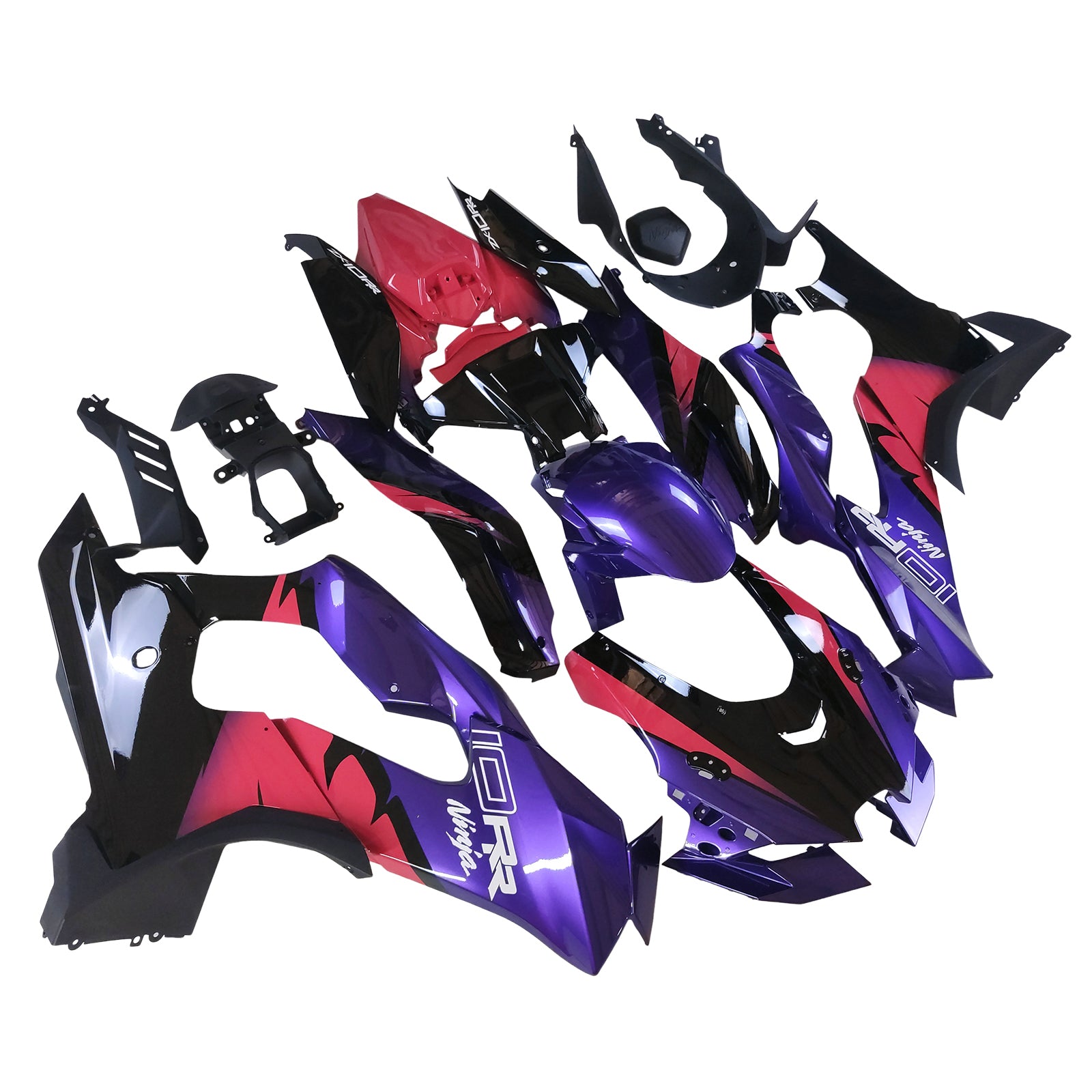 Amotopart 2021-2025 KAWASAKI ZX10R ZX10RR Black Purple Pink Fairring Kit