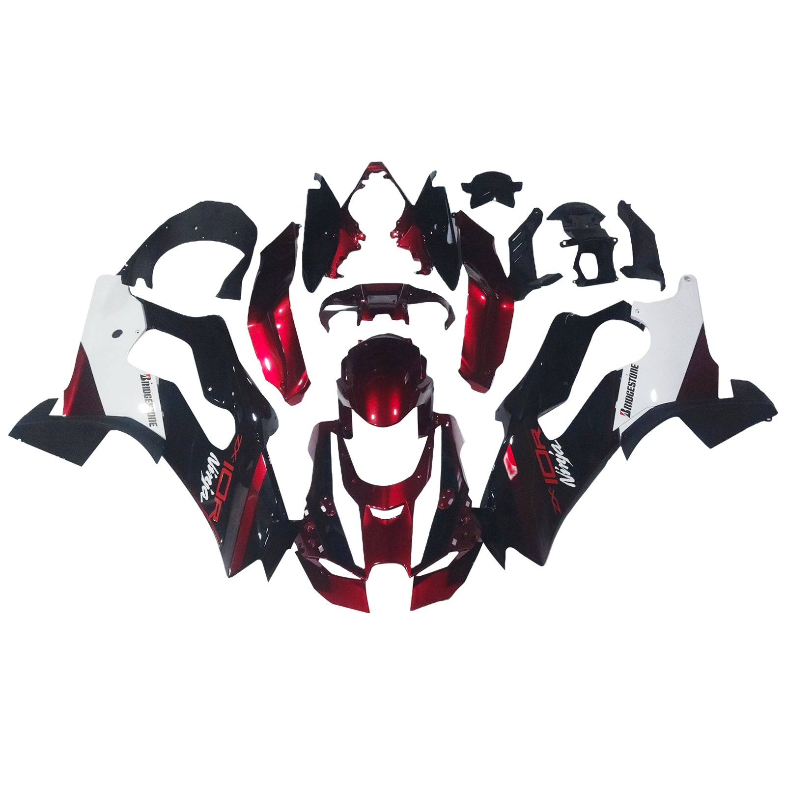 Amotopart 2021-2025 Kawasaki ZX10R ZX10RR Blosy czarny biały czerwony zestaw owiewki