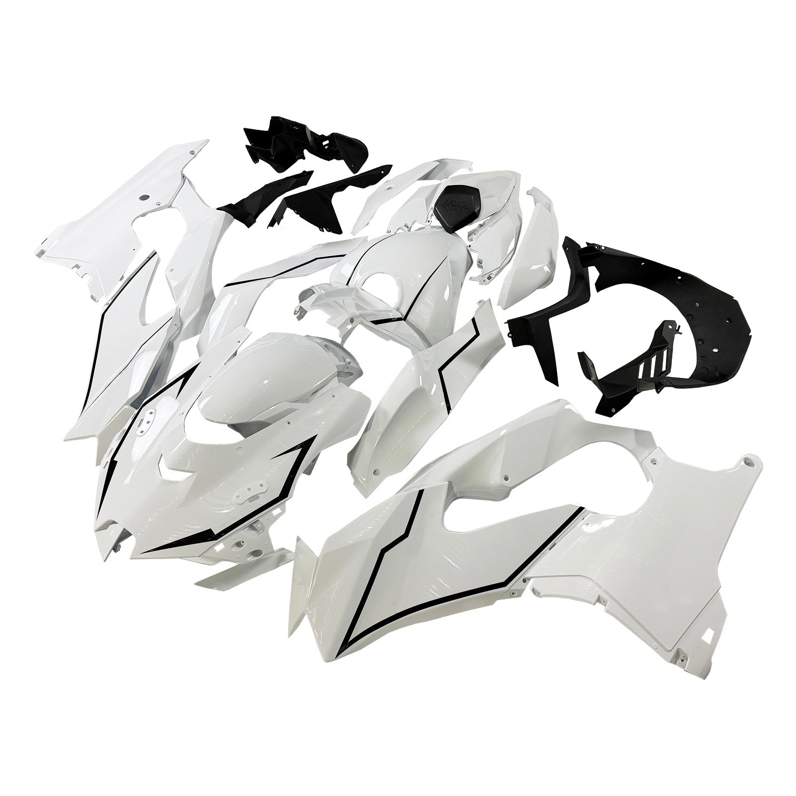 Amotopart 2021-2024 Kawasaki ZX 10RR ZX 10R Kit de carenado blanco negro