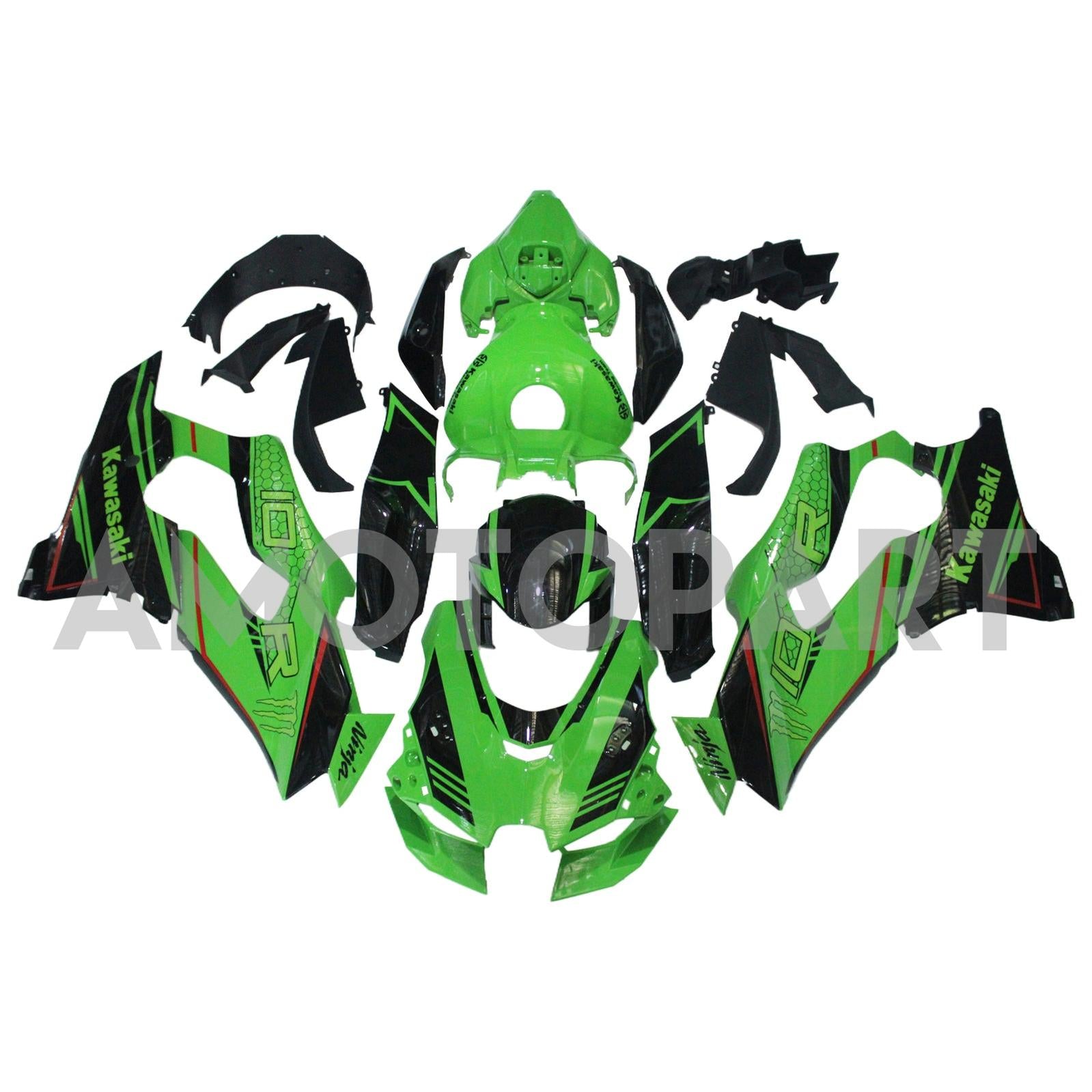 Amotopart 2021-2025 Kawasaki ZX 10RR ZX 10R Black Red Green Fairing Kit