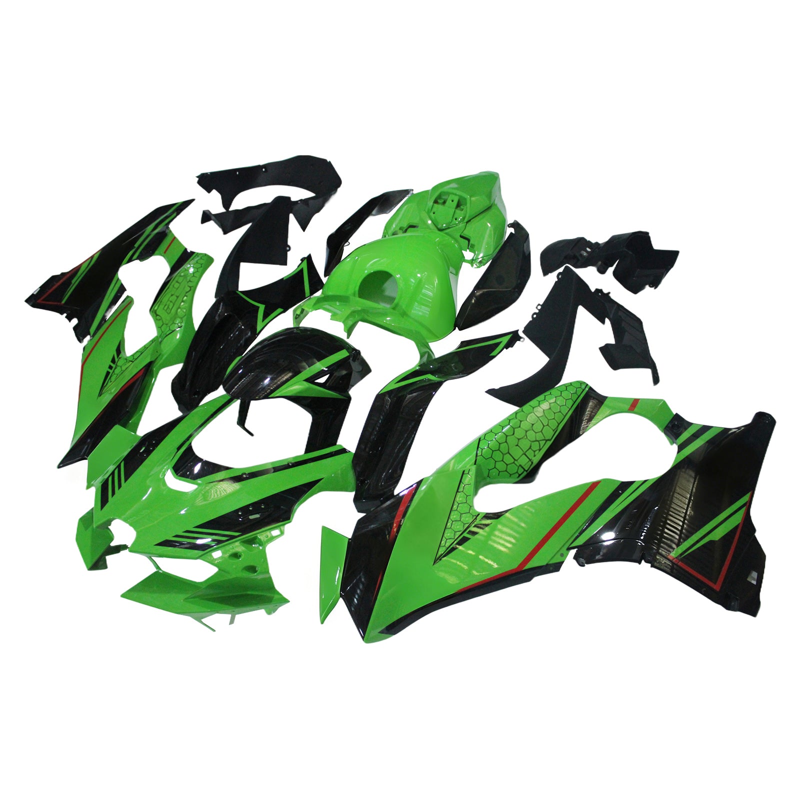 Amotopart 2021-2025 Kawasaki ZX 10RR ZX 10R Sort Rød Grøn Fairing Kit