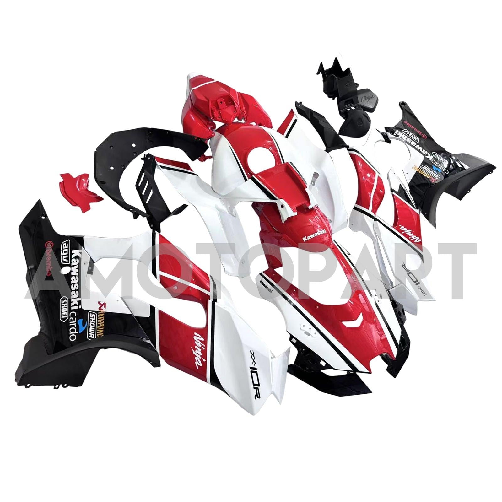 Amotopart 2021-2025 Kawasaki ZX 10RR ZX 10R Black Red White Kit