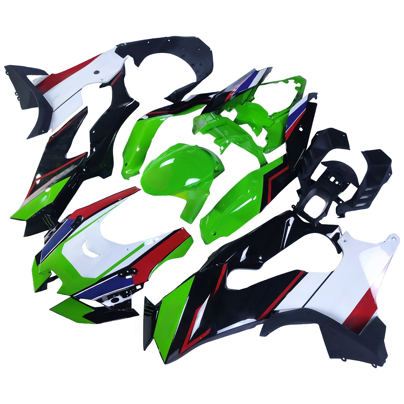 Amotopart 2021-2025 ZX-10R ZX-10RR Kawasaki Green&White Fairing Kit