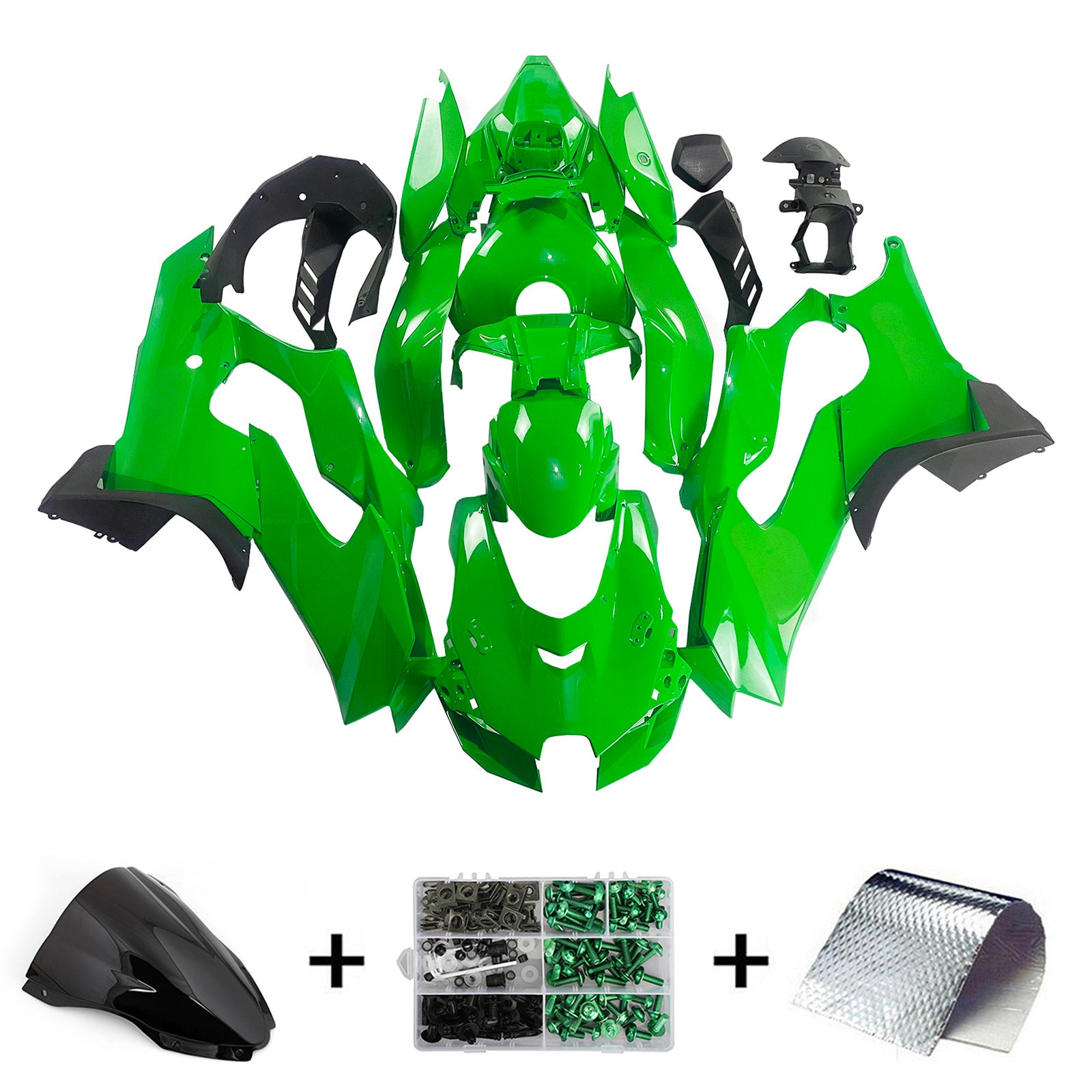 Amotopart 2021–2025 ZX-10R ZX-10RR Kawasaki grünes Verkleidungsset