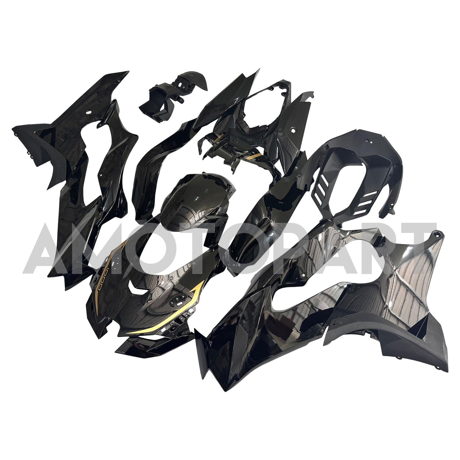 Amotopart 2021-2025 Kawasaki ZX14R ZZR1400 Black Fairing Kit