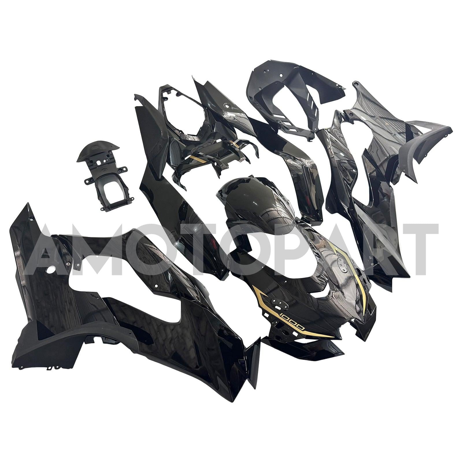 Amotopart 2021-2025 Kawasaki ZX14R ZZR1400 Black Fairing Kit