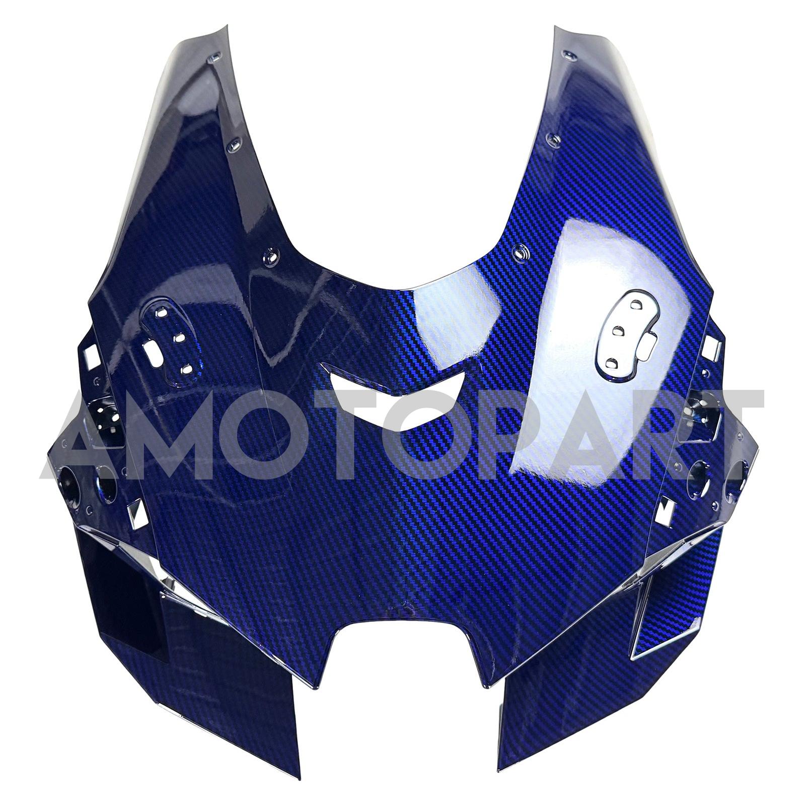Amotopart 2021-2025 Kawasaki ZX14R ZZR1400 Carbon Fiber Grey Blue Fairing Kit