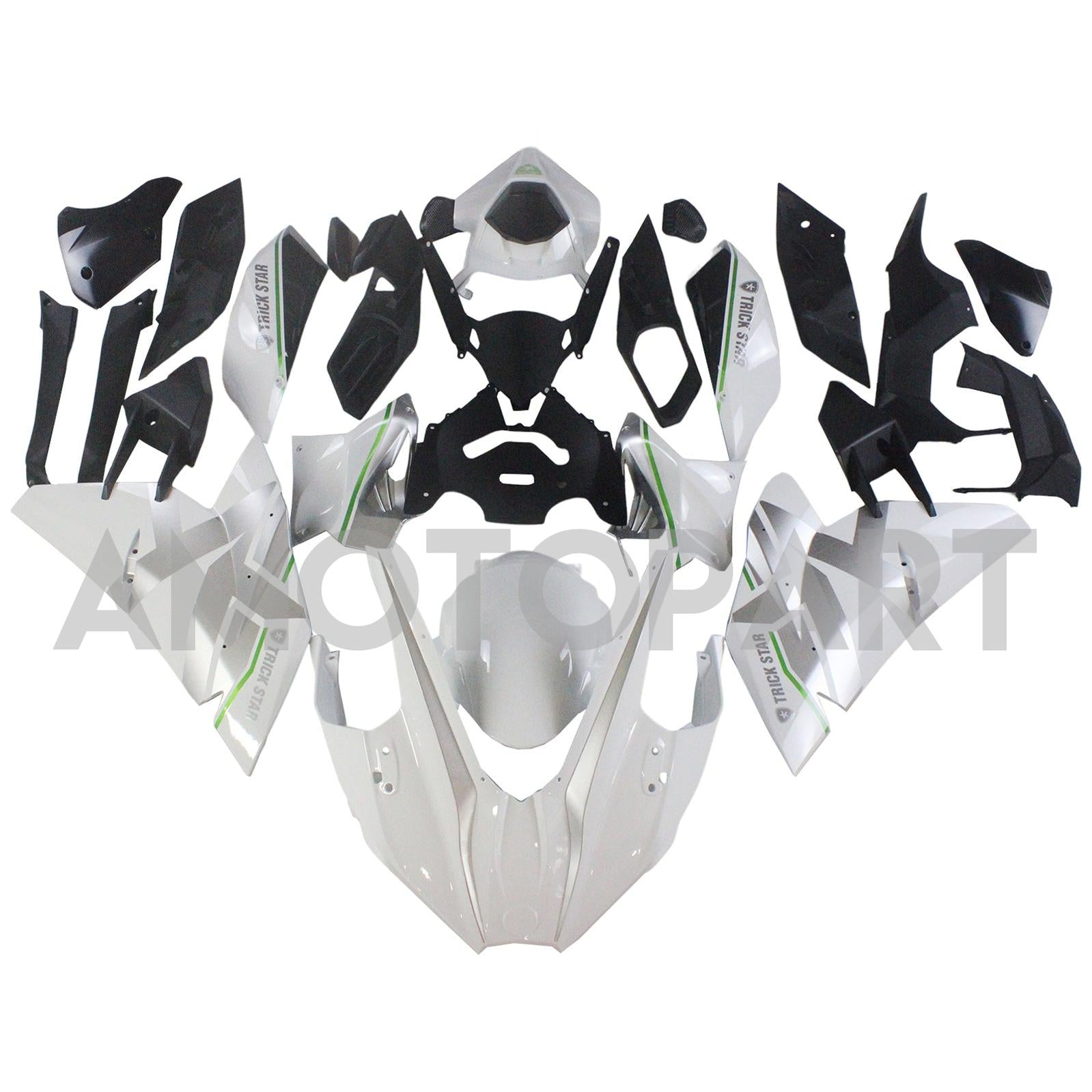 Amotopart 2015-2022 Kawasaki Ninja H2 White&Grey Fairing Kit