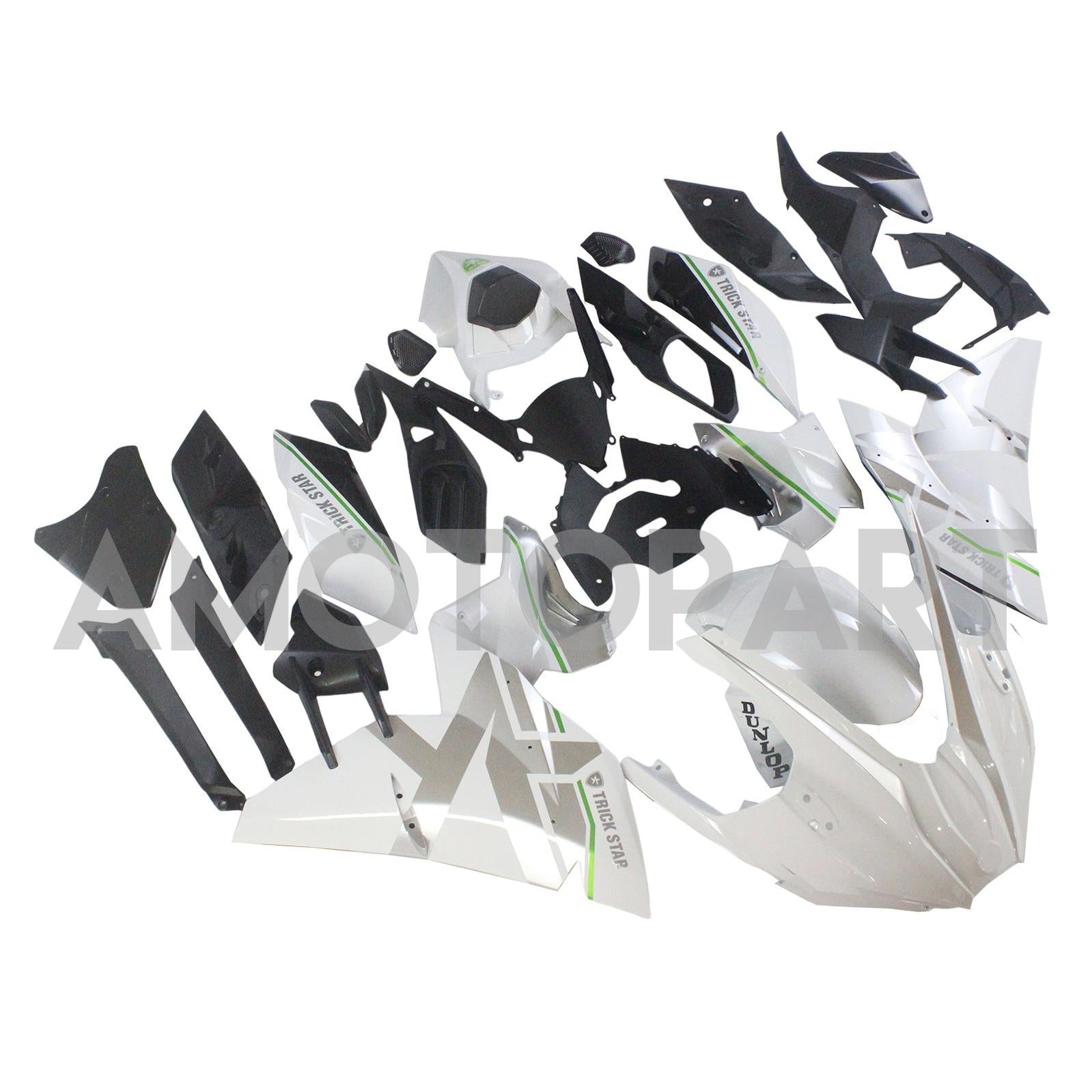 Amotopart 2015-2022 Kawasaki Ninja H2 White&Grey Fairing Kit