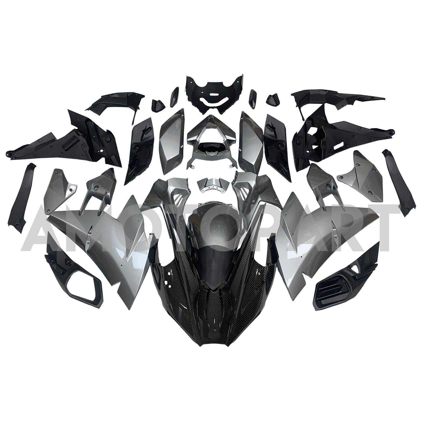 Amotopart 2015-2022 Kawasaki Ninja H2 Sliver Carbon Fiber Fairing Kit