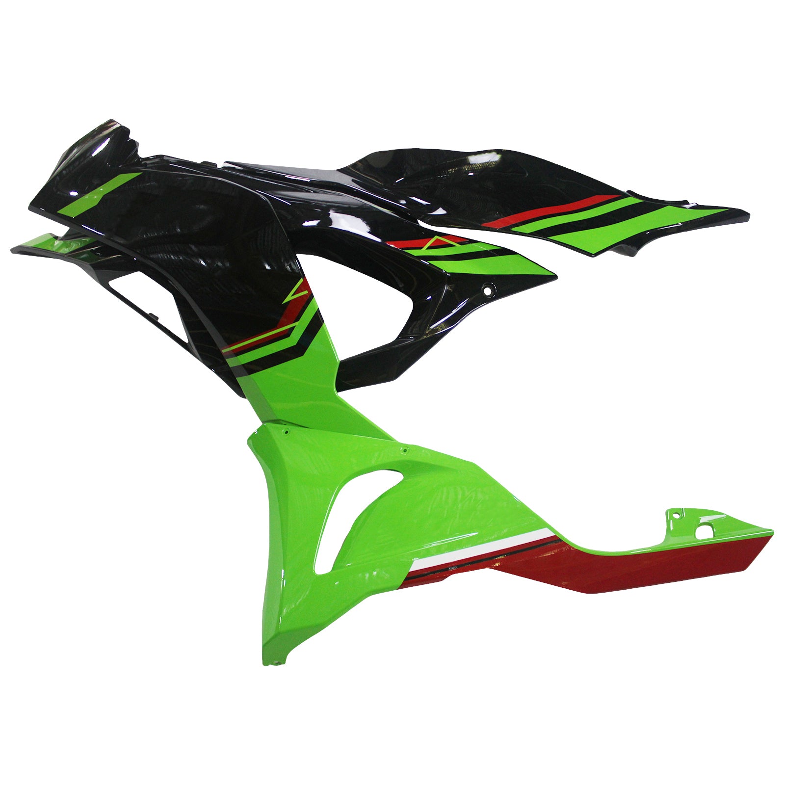 Amotopart 2024-2026 Kawasaki ZX6R Black Green Fairing Kit