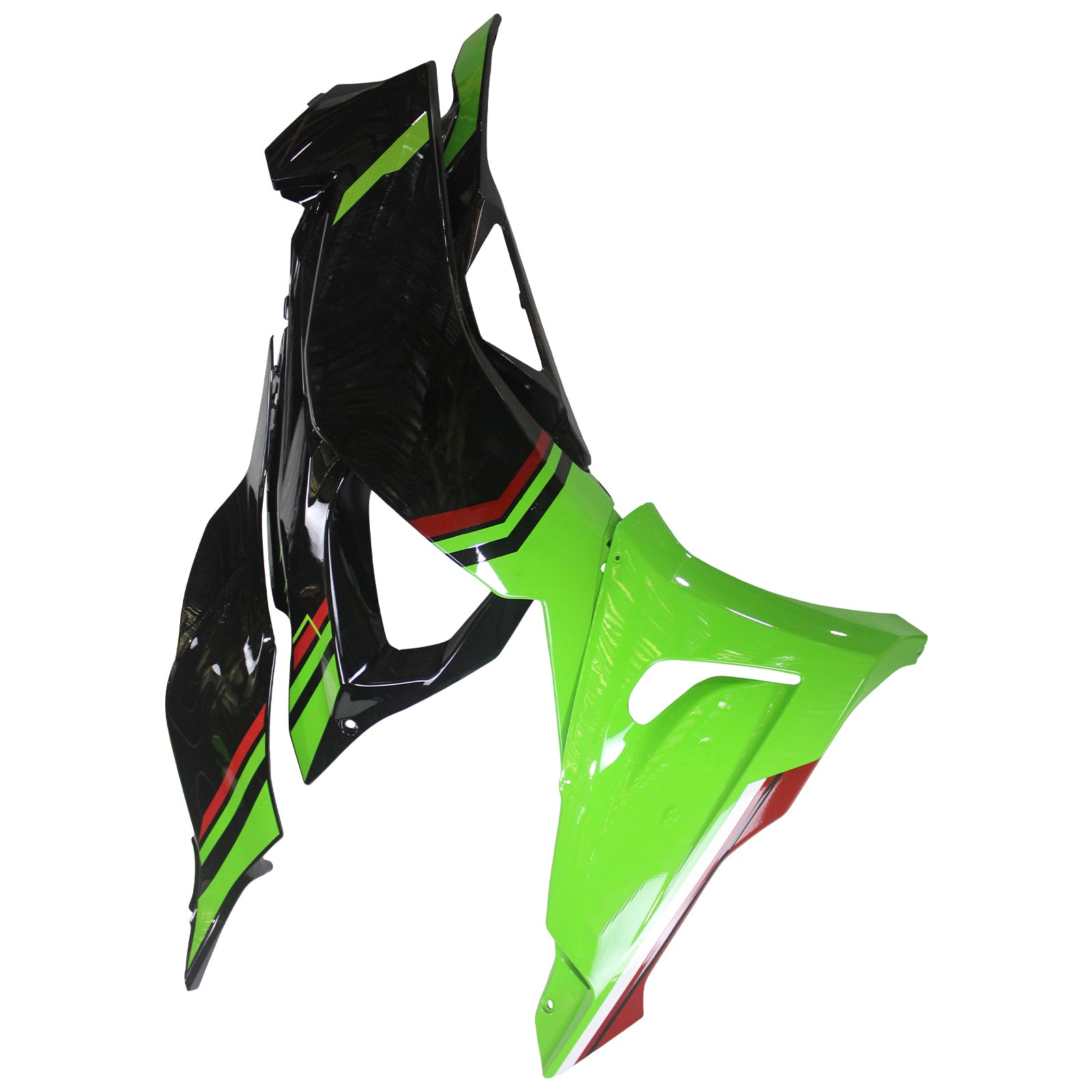 Amotopart 2024-2026 Kawasaki ZX6R Black Green Fairing Kit