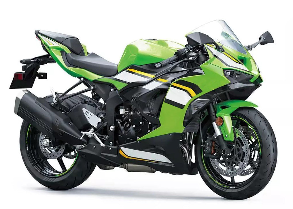 Amotopart 2024-2026 Kawasaki ZX6R Green White Black Fairing Kit