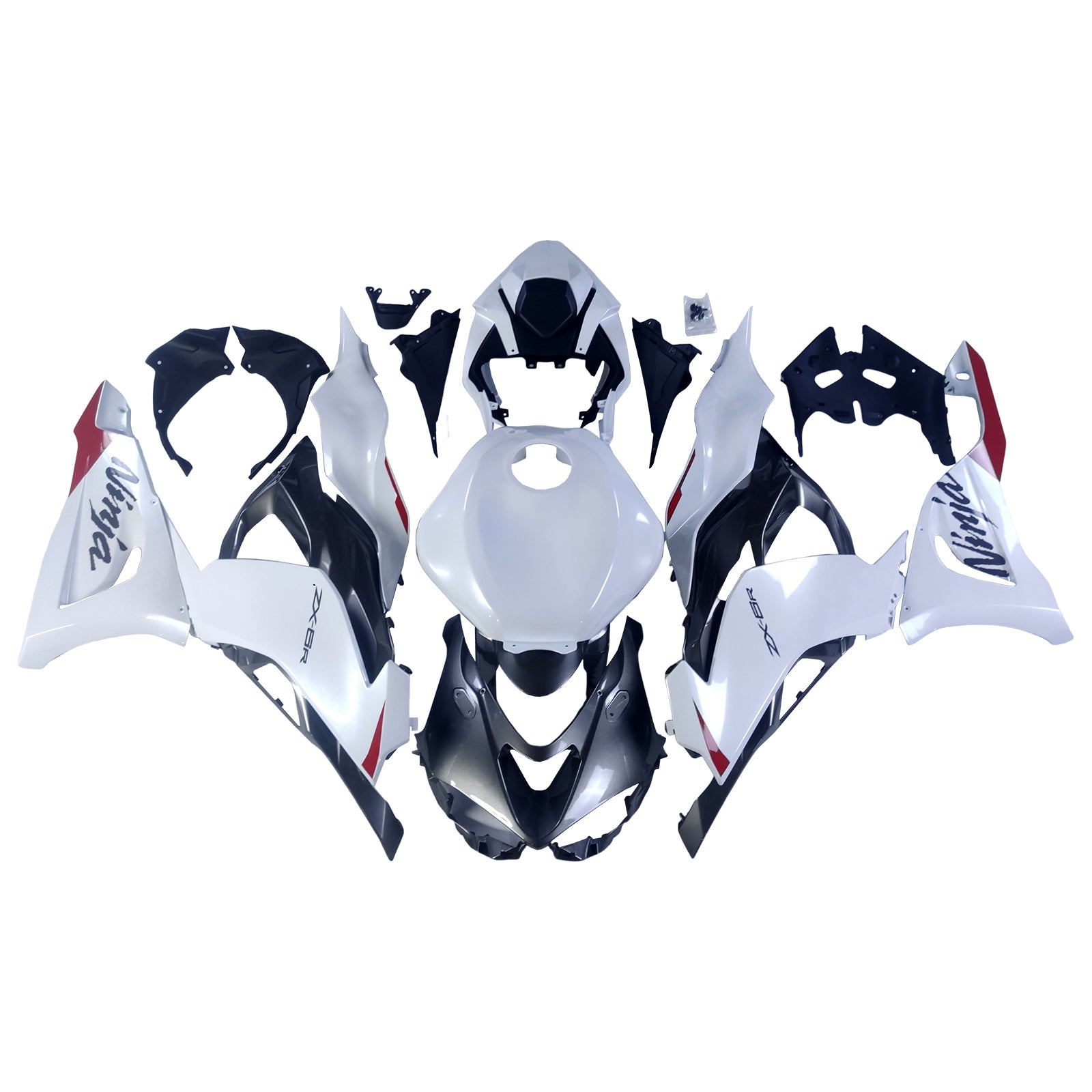 Amotopart 2024-2026 Kawasaki ZX6R Pearl White Fairing Kit