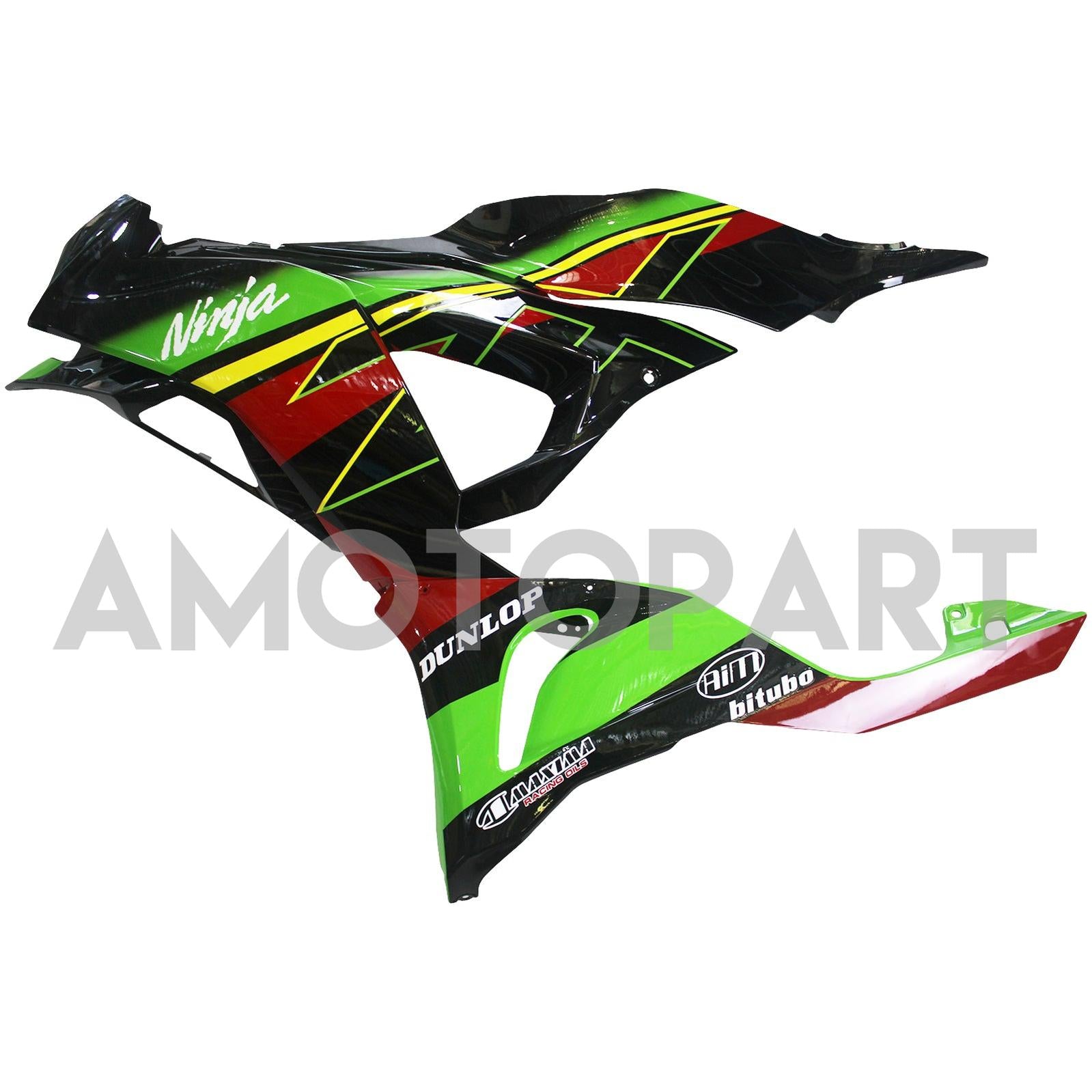 Amotopart 2024-2025 Kawasaki ZX6R Black Green Red Dehnung Kit