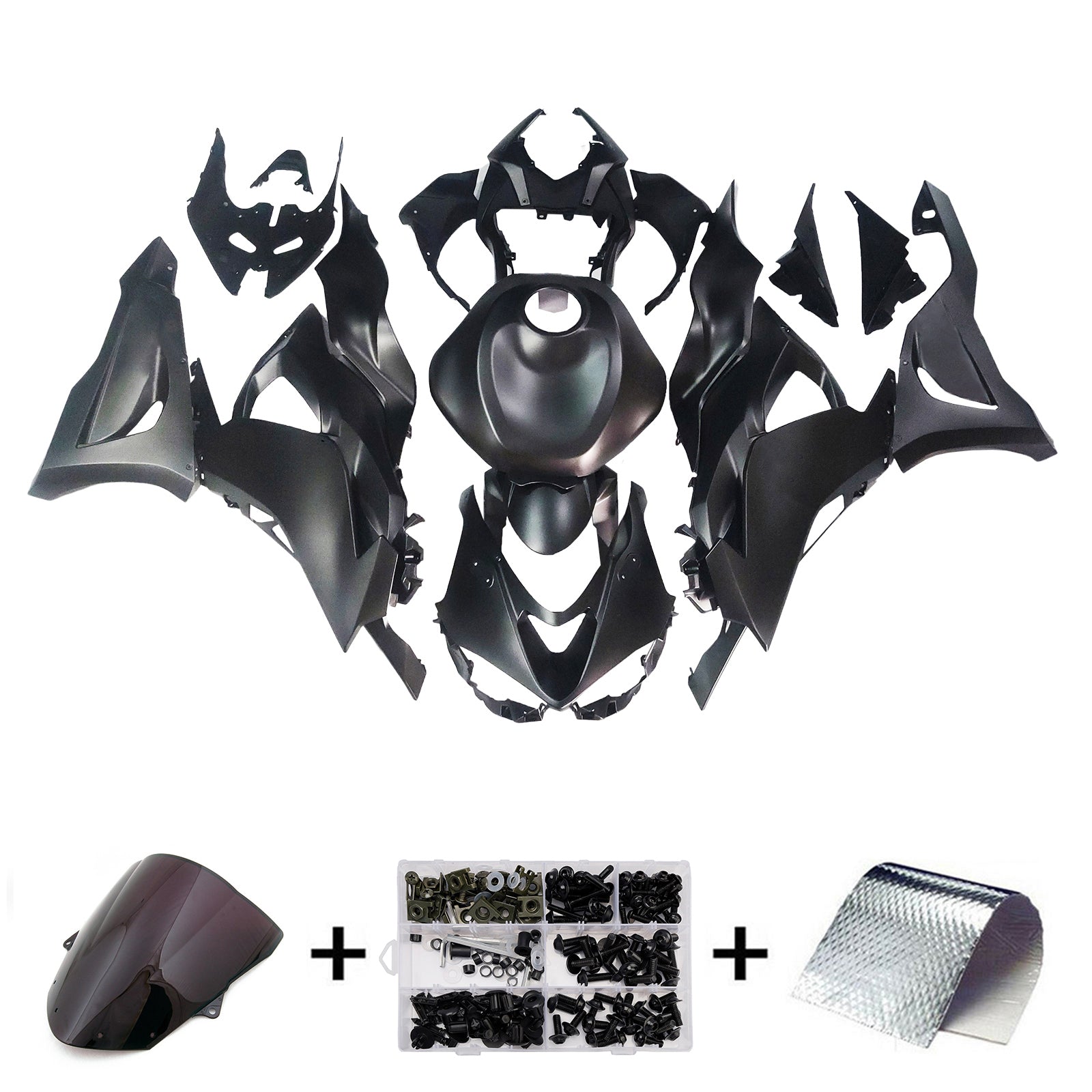 Amotopart 2024-2026 Kawasaki ZX6R Matte Black Fairing Kit