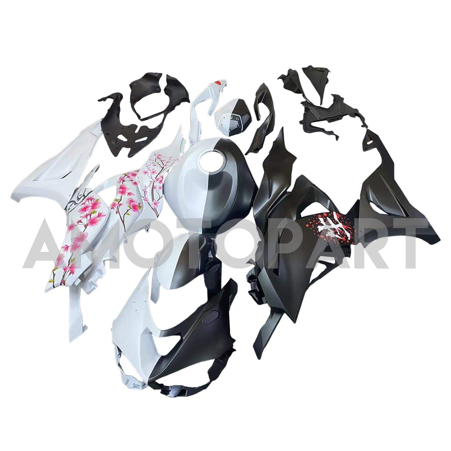 Amotopart 2024-2025 Kawasaki ZX6R Cherry Fairing Kit