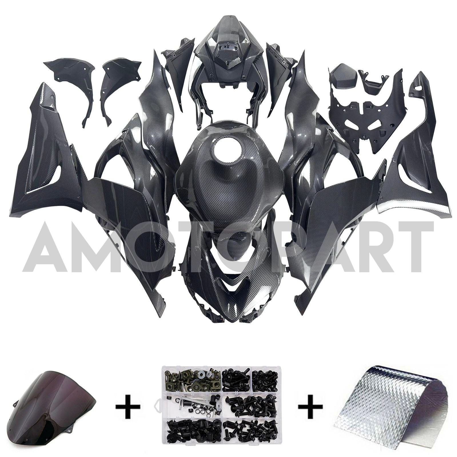 Amotopart 2024-2025 Kawasaki ZX-6R Carbon Fiber Pattern Fairing Kit