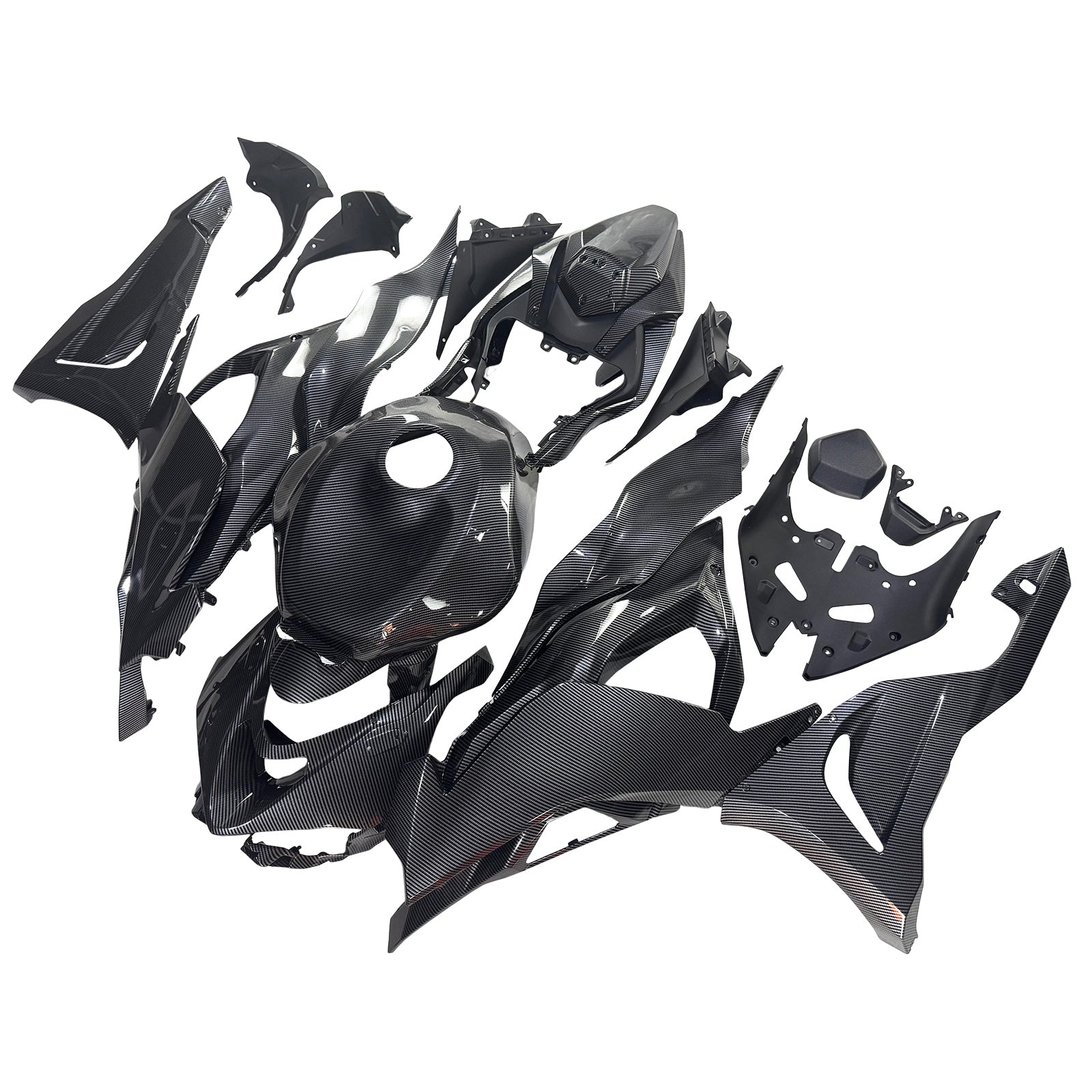 Amotopart 2024–2025 Kawasaki ZX-6R Verkleidungsset mit Karbonfasermuster