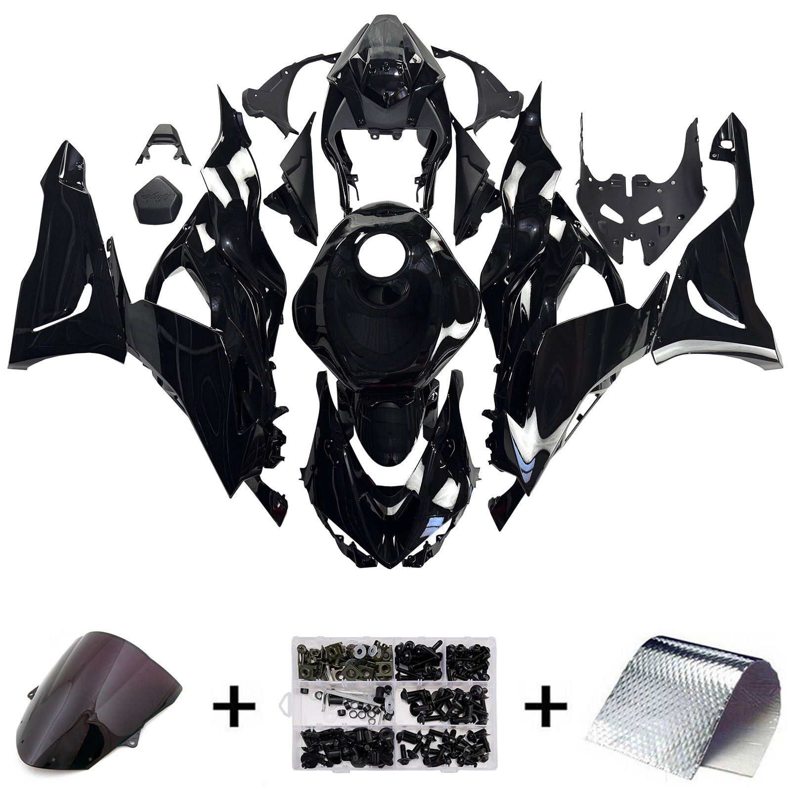 Amotopart 2024-2025 Kawasaki ZX-6R Black Fairing Kit