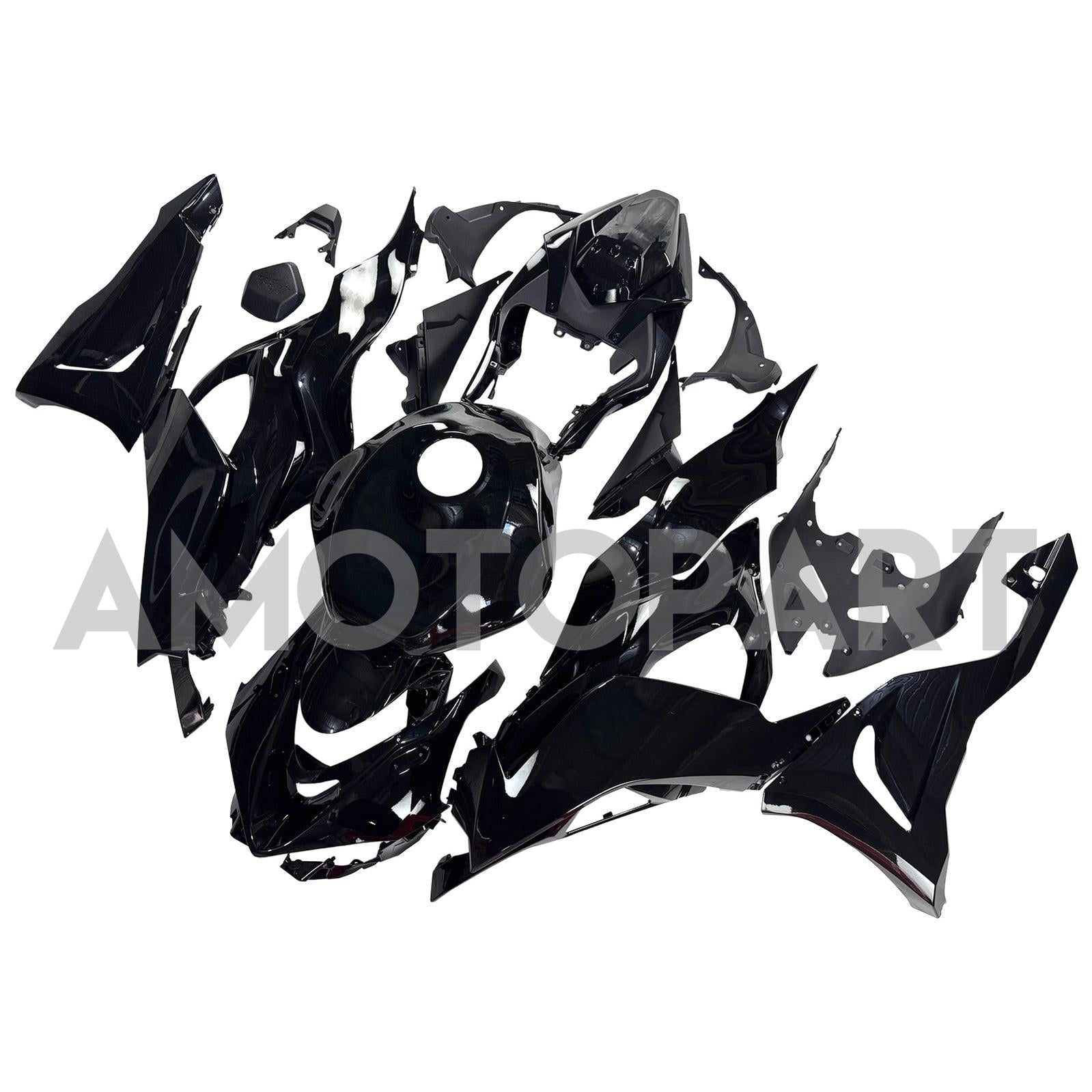 Amotopart 2024–2025 Kawasaki ZX-6R schwarzes Verkleidungsset