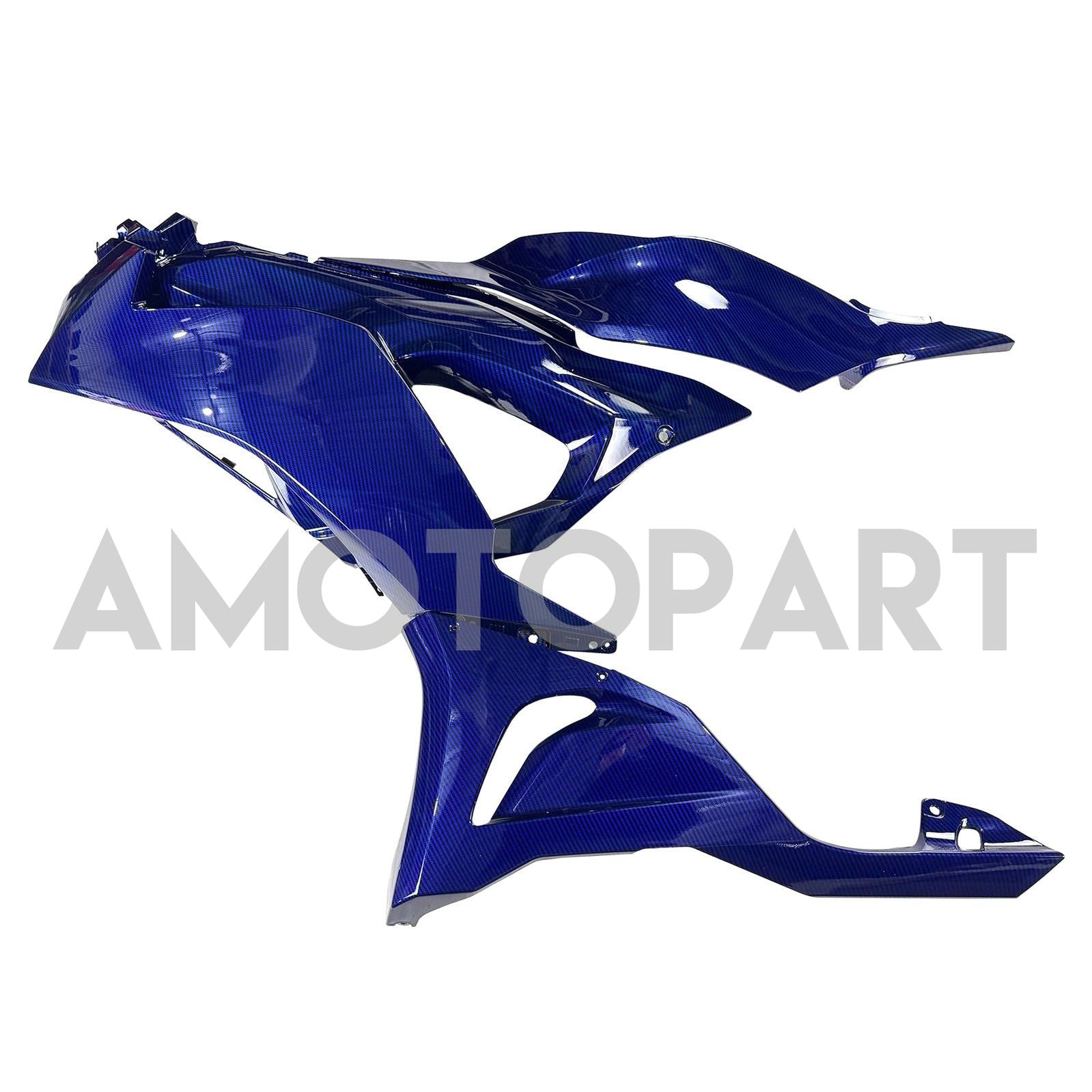 Amotopart 2024–2025 Kawasaki ZX-6R Verkleidungsset mit Karbonfasermuster, Blau