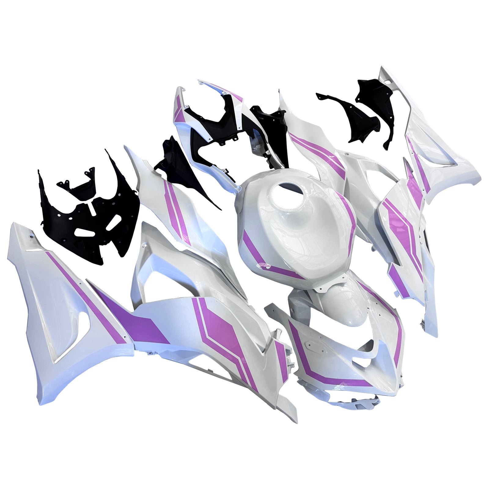 Amotopart 2024-2025 Kawasaki ZX-6R White Pink Fairing Kit