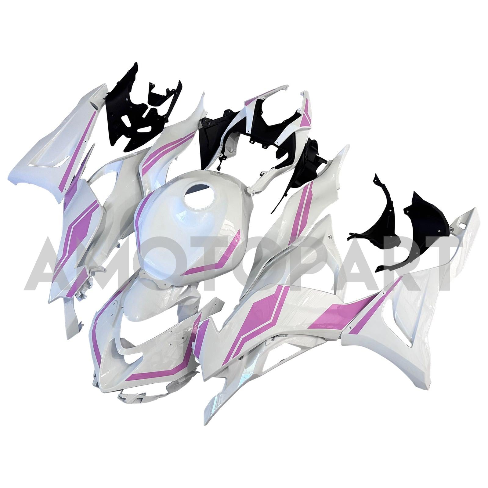 Amotopart 2024-2026 Kawasaki ZX-6R White Pink Fairing Kit