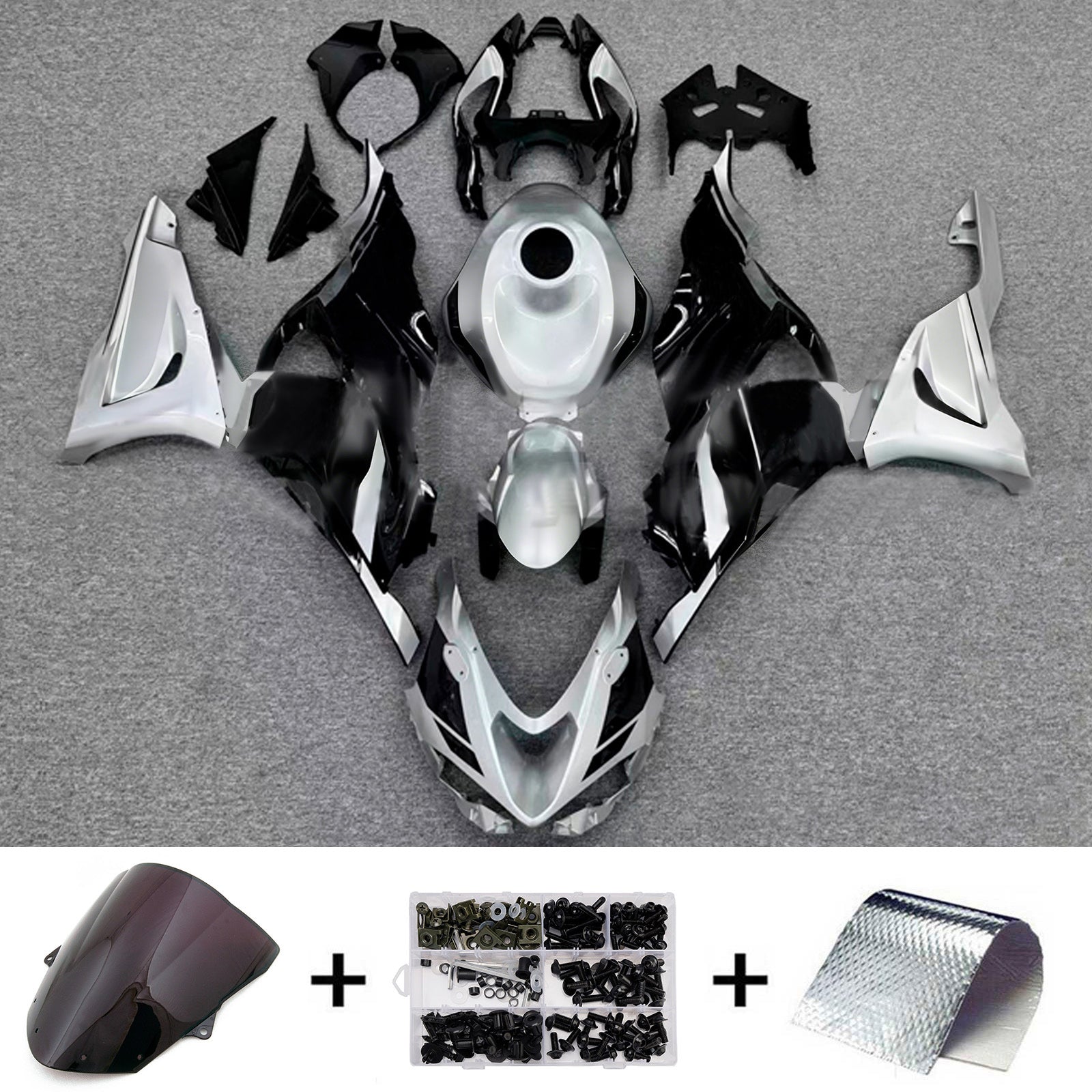 Sada kapotáže Amotopart 2024-2026 Kawasaki ZX-6R Black Silver