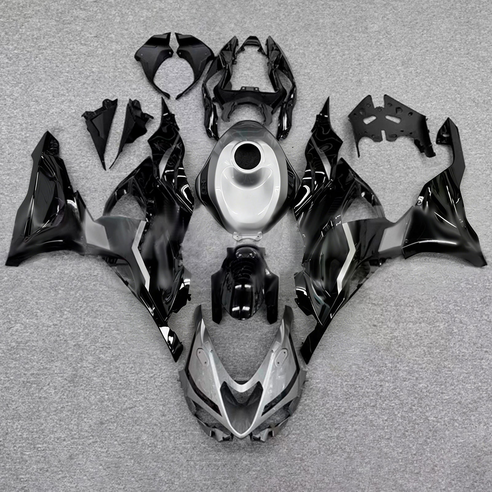Amotopart 2024-2026 Kawasaki ZX-6R Black Grey Fairing Kit
