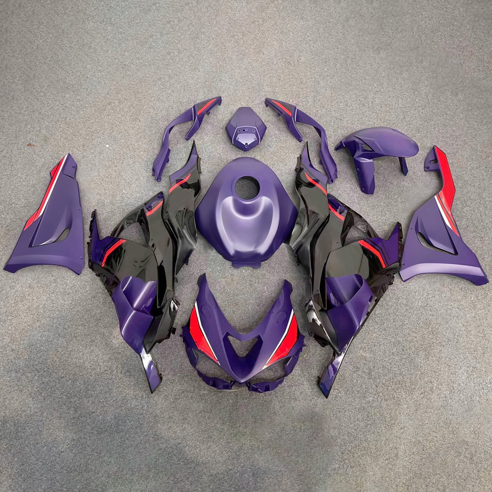 Amotopart 2024-2026 Kawasaki ZX-6R Purple Black Red Fairing Kit