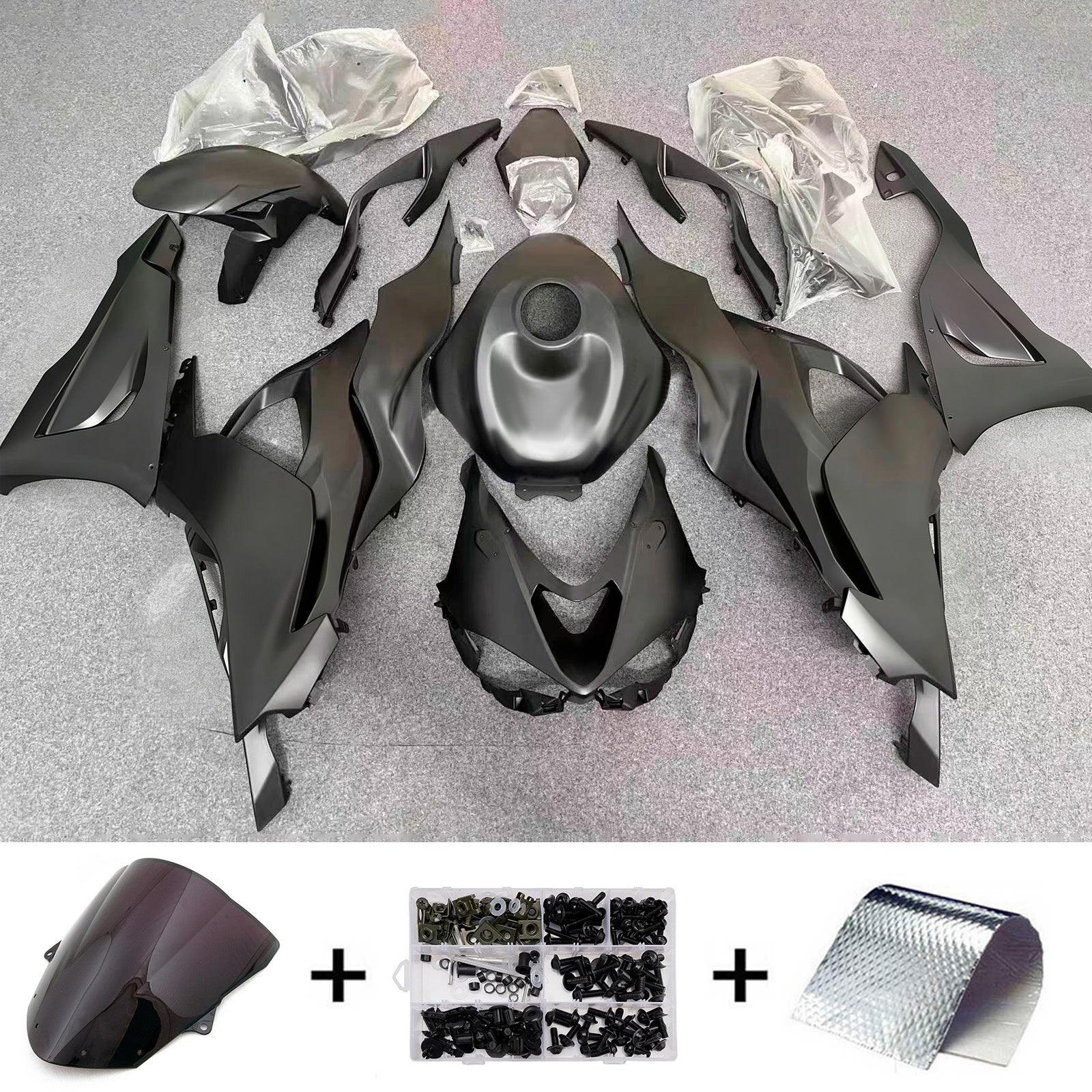 Amotopart 2024-2026 Kawasaki ZX-6R Black Fairing Kit