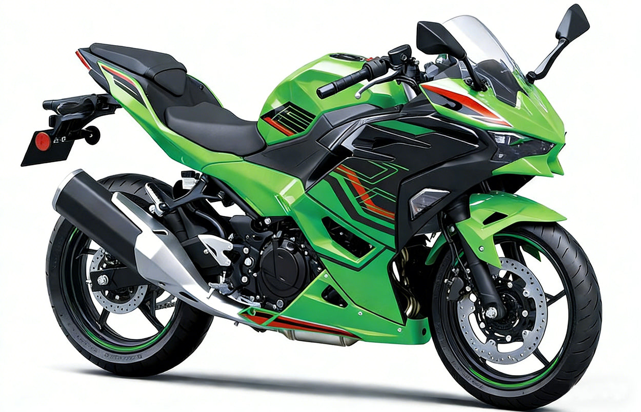 Amotopart 2024–2025 Kawasaki Ninja 500 Schwarz Rot Grün Verkleidungsset