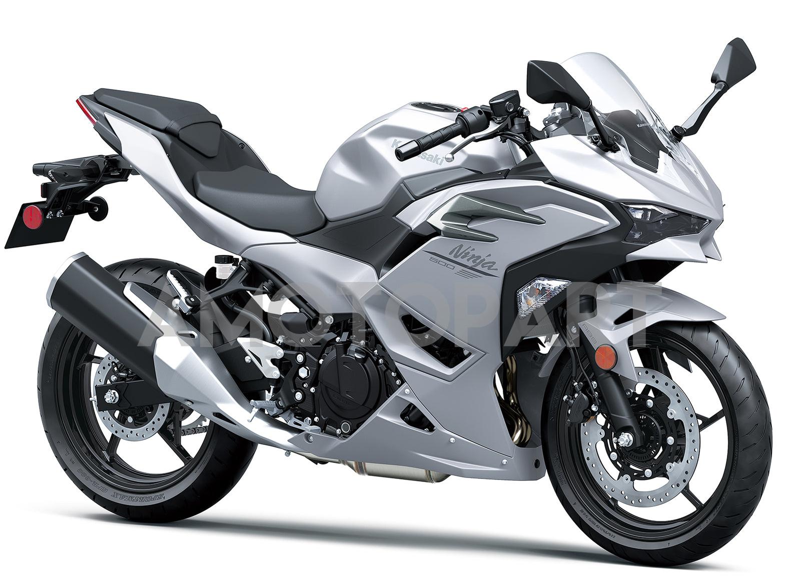 Amotopart 2024-2025 Kawasaki Ninja 500 Kit de carénage en argent métallique