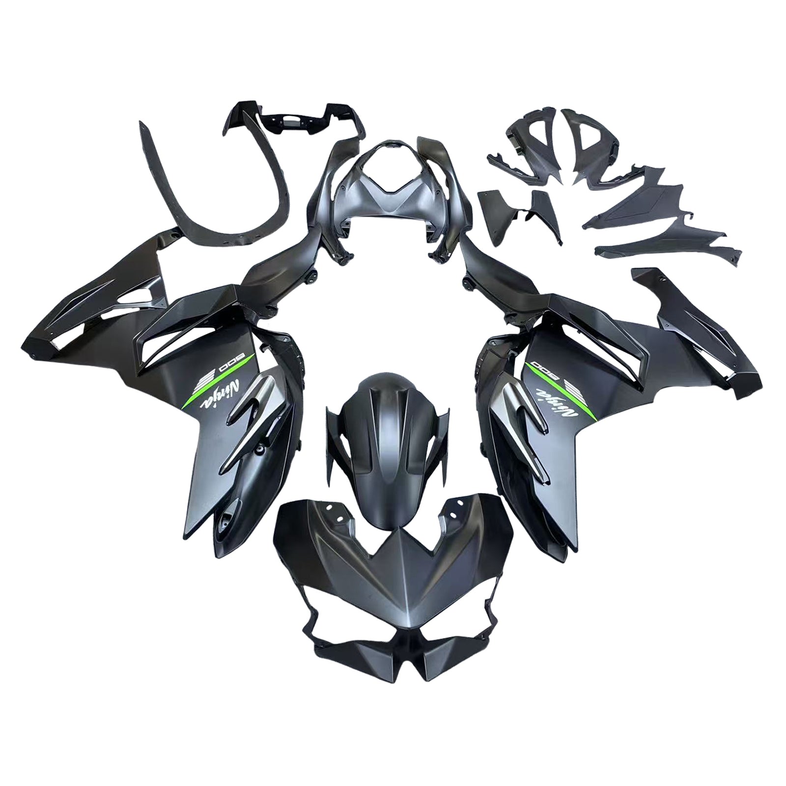 Amotopart 2024-2026 Kawasaki Ninja 500 Matte Black Fairing Kit
