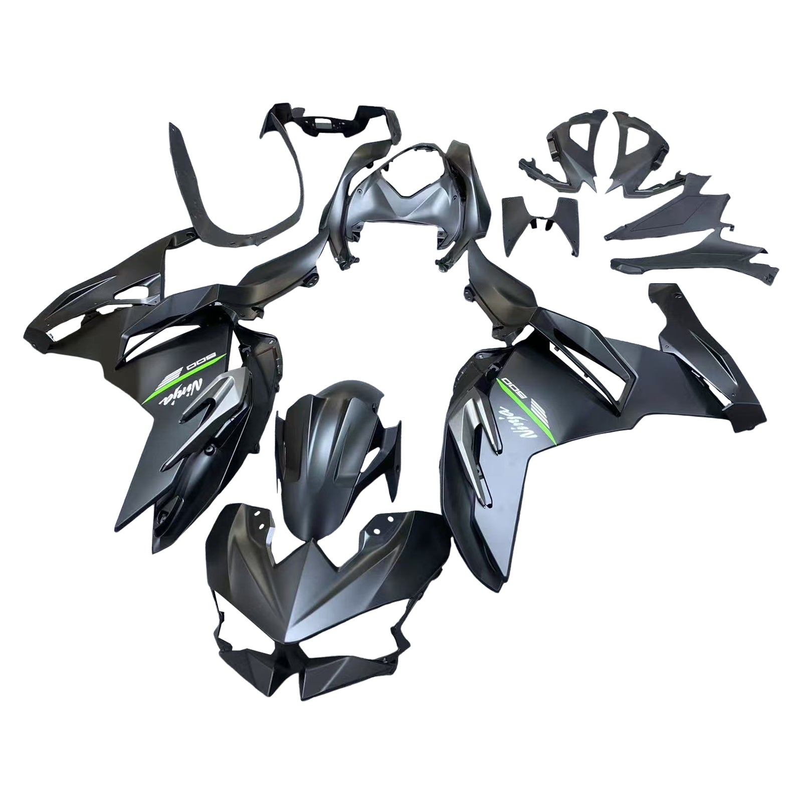 Amotopart 2024-2026 Kawasaki Ninja 500 Matte Black Fairing Kit