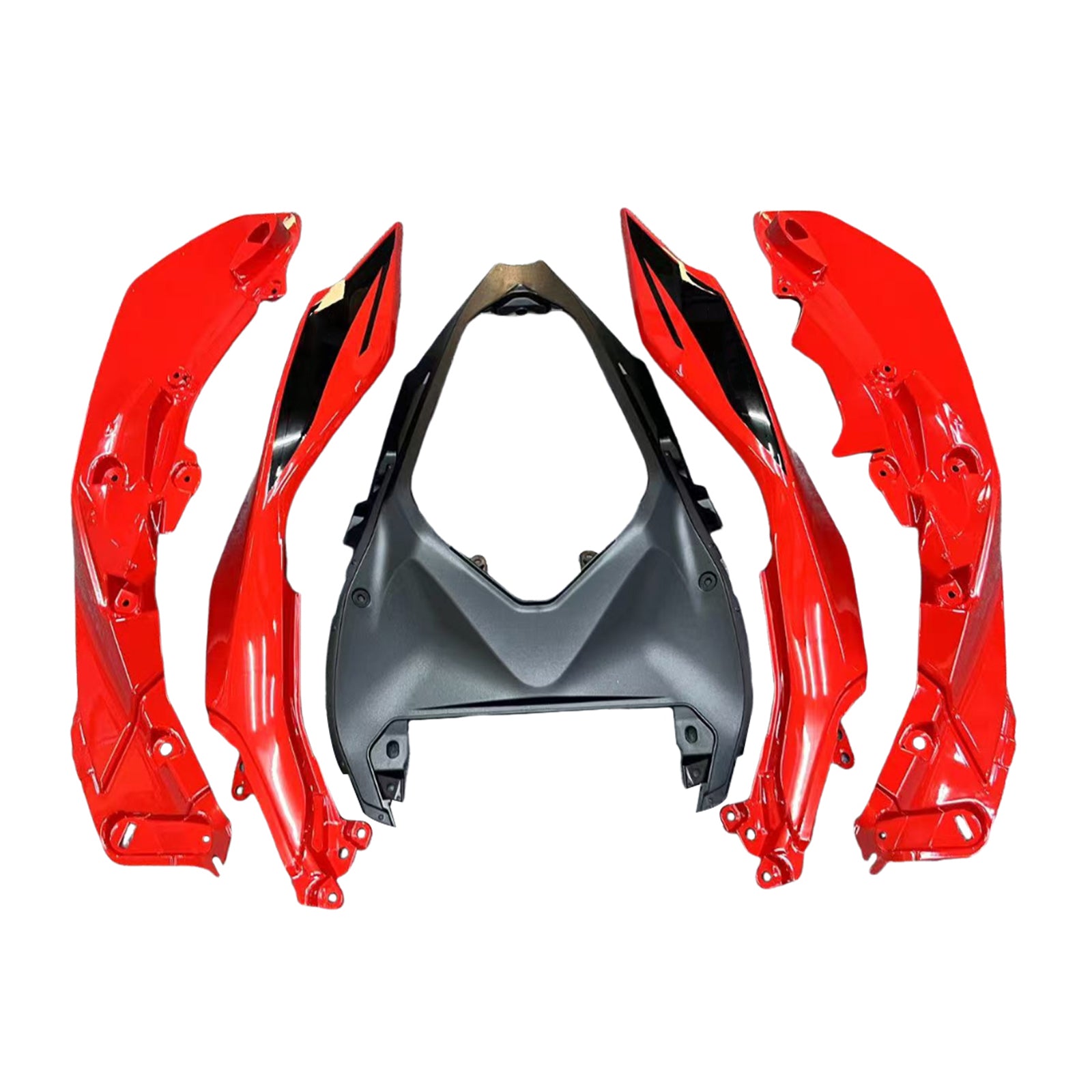 Amotopart 2024-2025 Kawasaki Ninja 500 Red Black Grey Fairing Kit