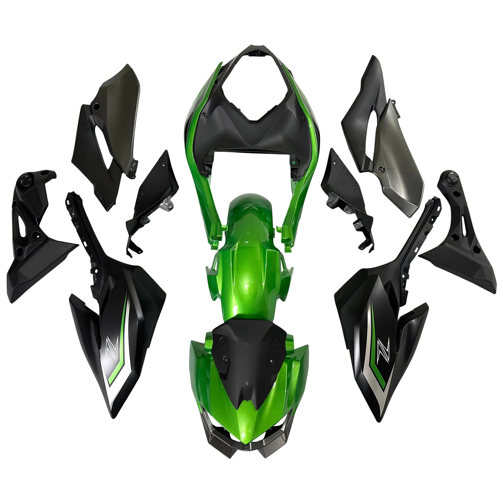 Amotopart 2025-2026 Kawasaki Z500 Green Fairing Kit
