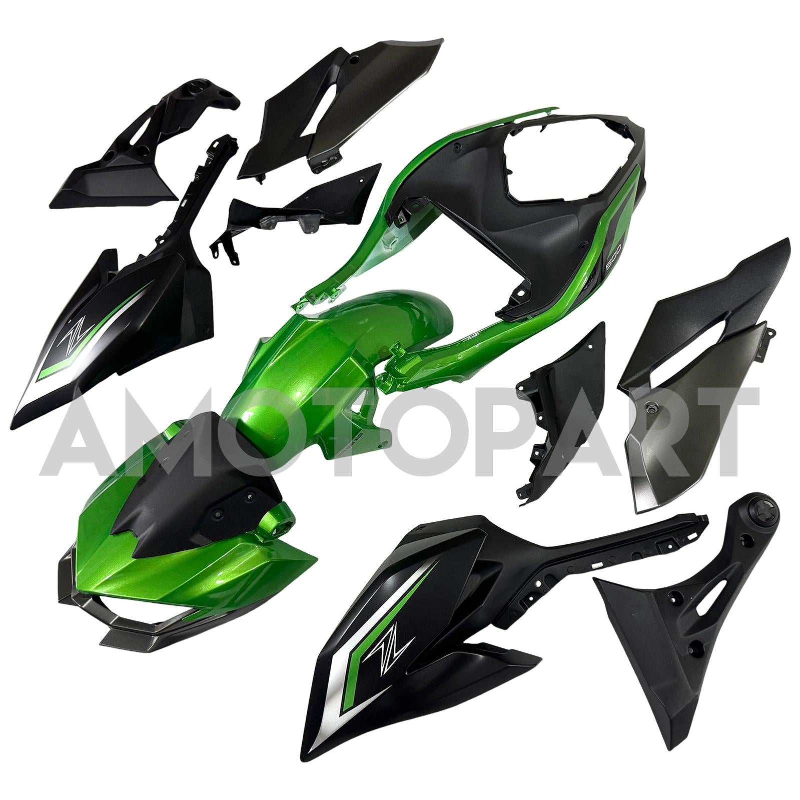 Amotopart 2025-2026 Kawasaki Z500 Green Fairring