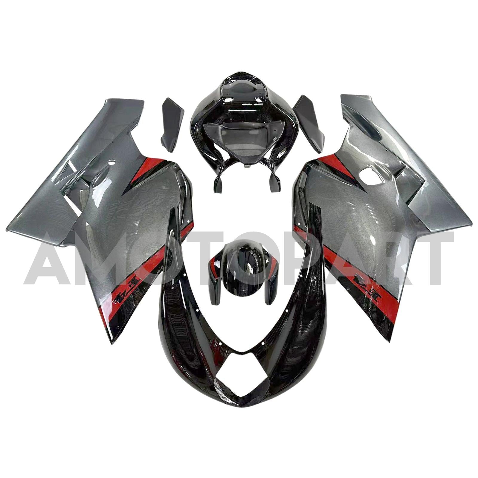 Amotopart 2005–2006 MV Agusta F4 1000 Grau&Schwarzes Verkleidungsset