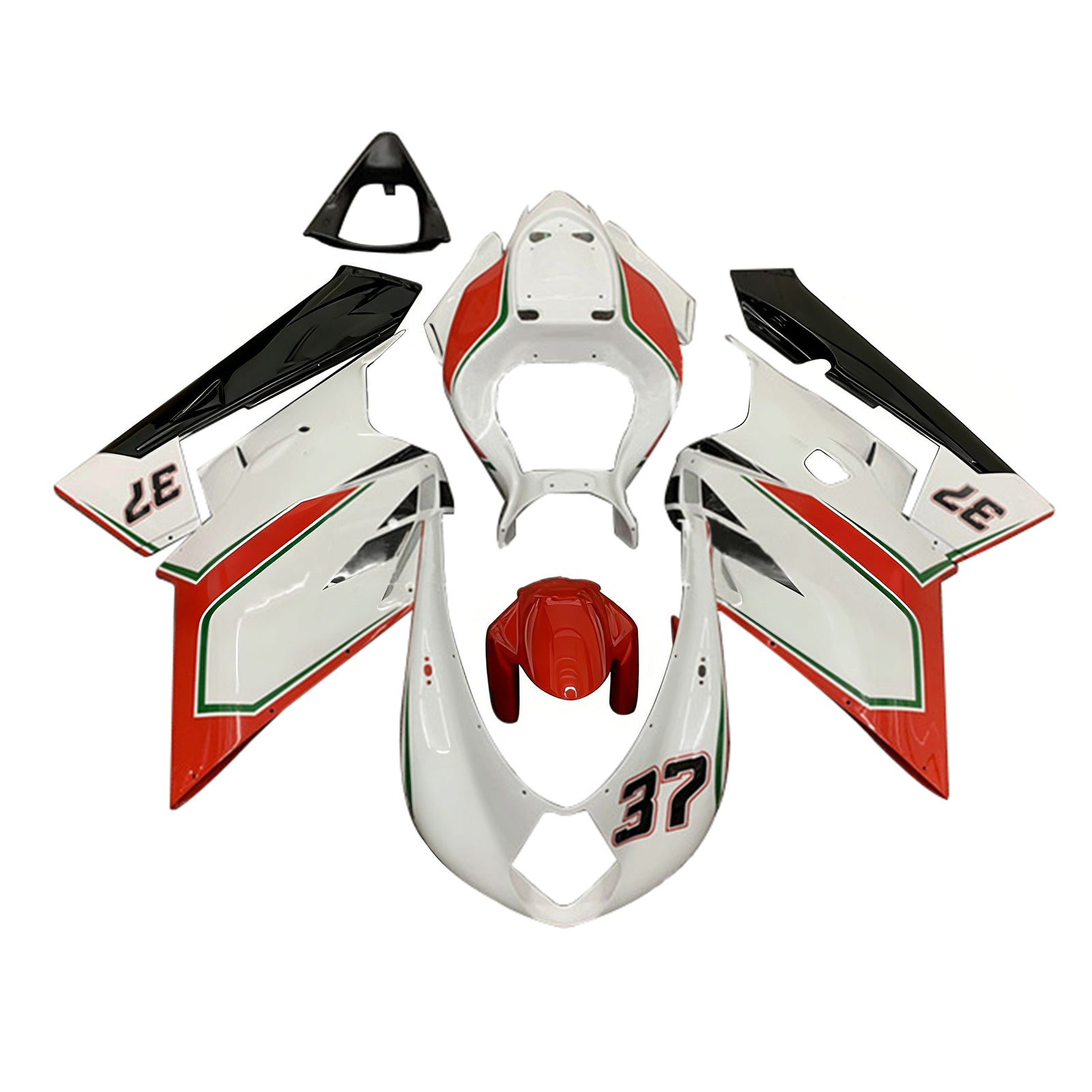Amotopart 2005-2007 MV Agusta F4 1000 Red&White Style1 Fairing Kit