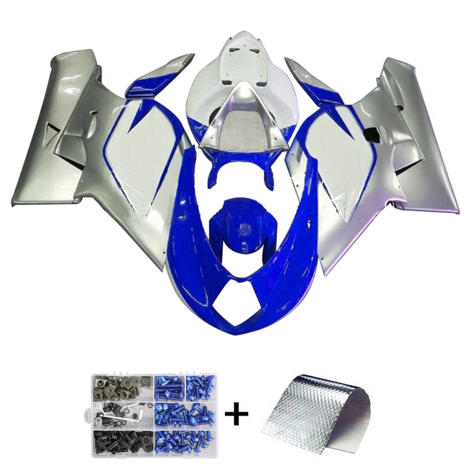 Amotopart 2005-2007 MV Agusta F4 1000 Bleu&SKit de carénage argenté