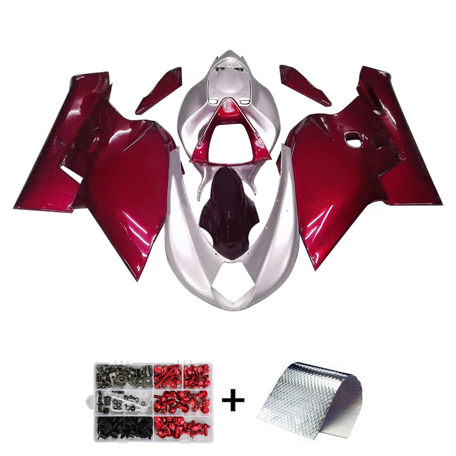 Amotopart 2005-2007 MV Agusta F4 1000 Red&Silver Style1 Fairing Kit