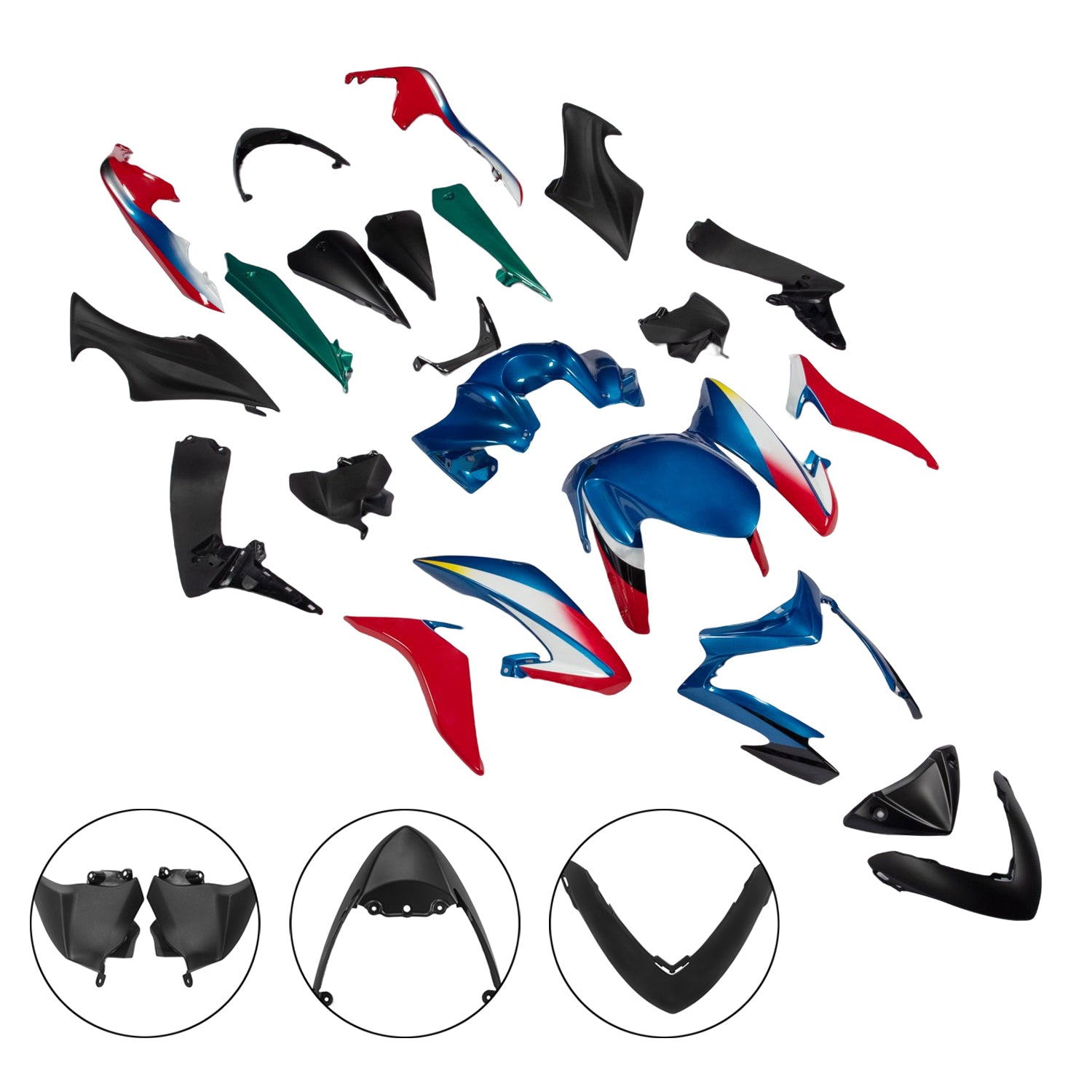 Amotopart 2015-2020 Suzuki GSX-S 1000 Blau&Rotes Verkleidungsset