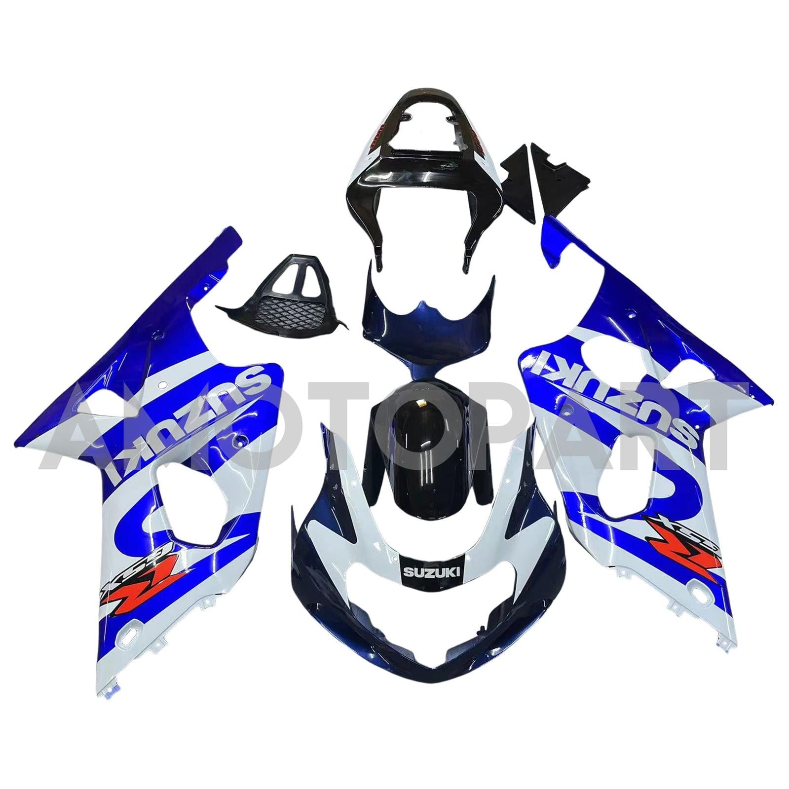 Amotopart 2000-2002 Suzuki GSXR1000 Fairing Blue&White Style3 Kit