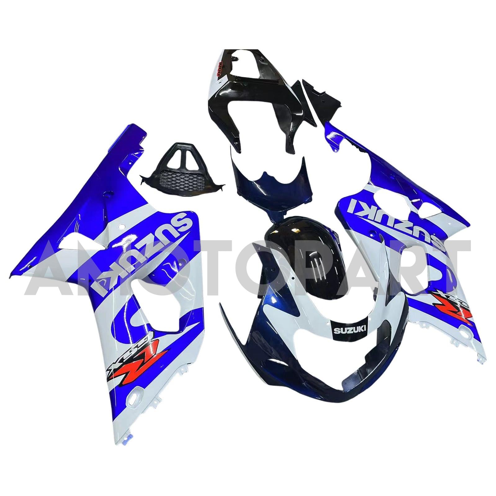 Amotopart 2000-2002 Suzuki GSXR1000 Fairing Blue&White Style3 Kit
