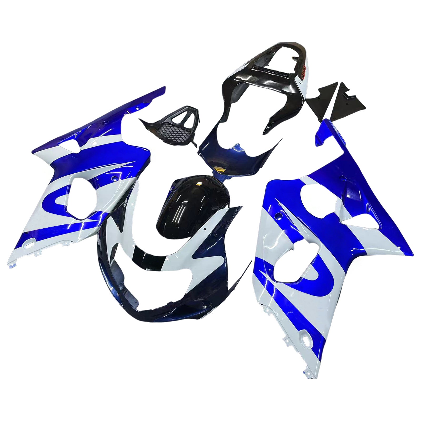 Amotopart 2000-2002 Suzuki GSXR1000 Fairing Blue & White Style3 Kit
