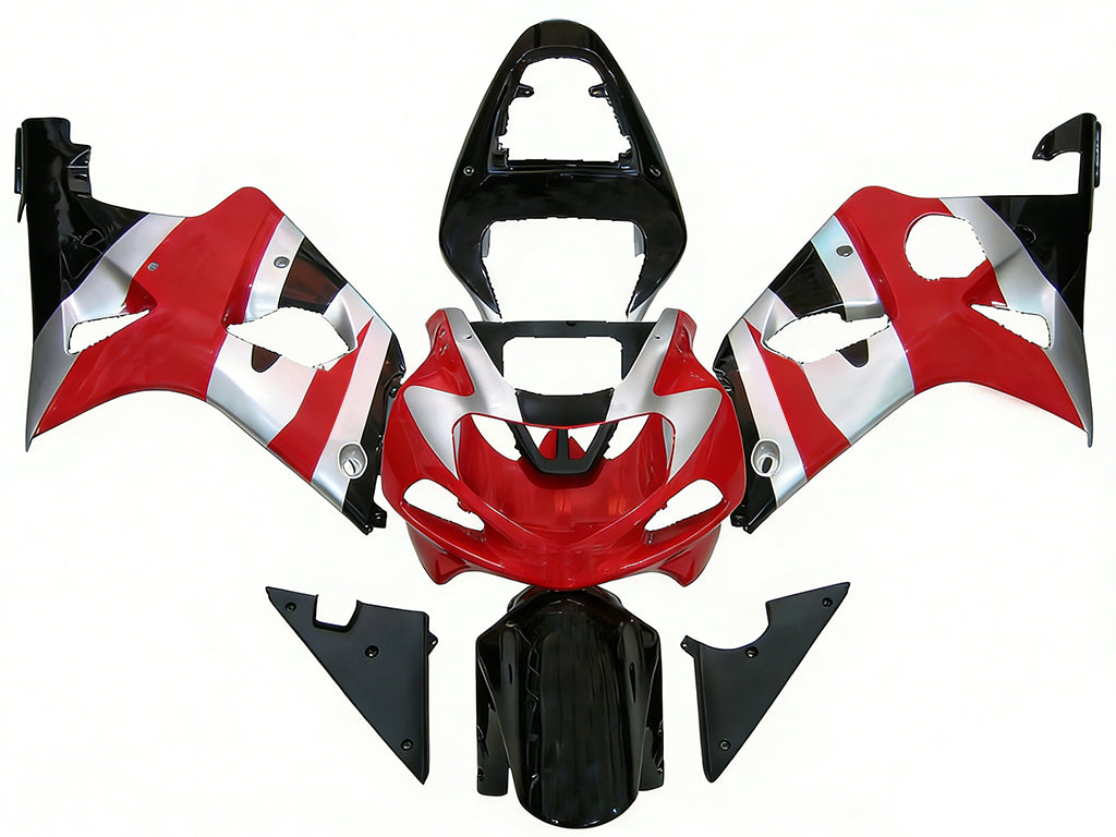 Amotopart 2000-2002 Suzuki GSXR1000 Fairing Red & Sliver Kit