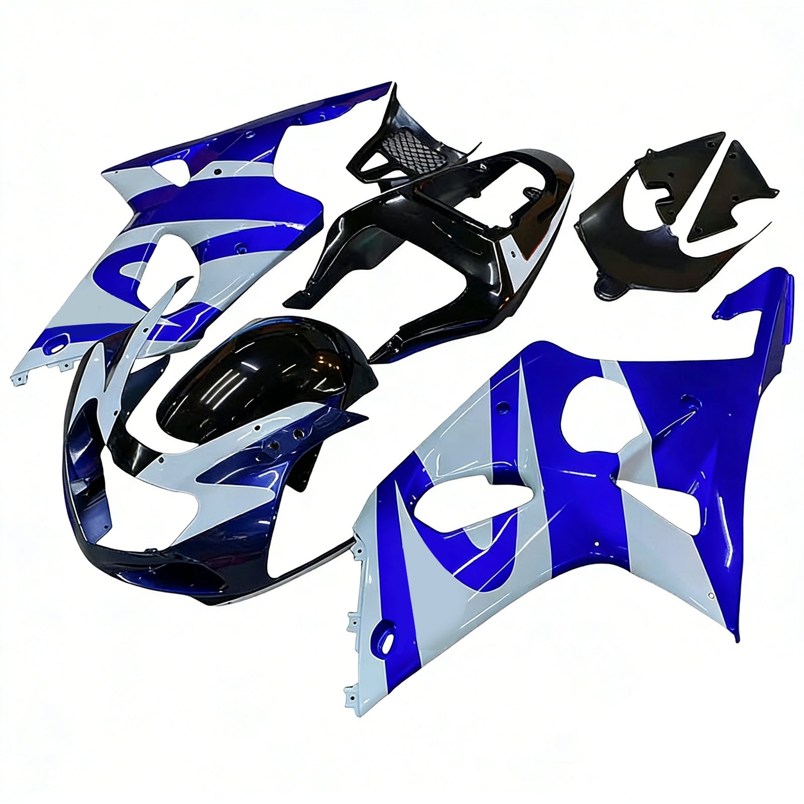 Amotopart 2000-2002 Suzuki GSXR1000 Verkleidung Blau&Weißes Style1-Set